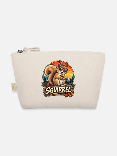 Retro Squirrel Vintage Wildtier-T-Shirt - Bio-Täschchen - Natur