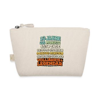 18 Jahre volljährig & legendär – Geschenk - Bio-Täschchen - Natur - Vorne