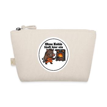 Dampflok Heizer Wildschwein Shirt Kohle Spruch - Bio-Täschchen - Natur - Vorne