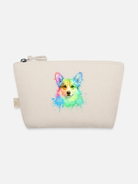 Corgi Aquarell Illustration - Bio-Täschchen - Natur