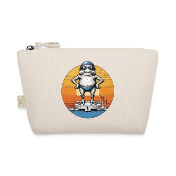 Frosch Schwimmer schwimmen Vintage Pool-Frog - Bio-Täschchen - Natur - Vorne