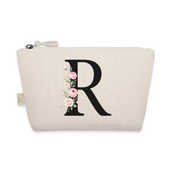 R Buchstabe Monogram Floral - Bio-Täschchen - Natur - Vorne