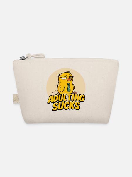 Adulting Sucks Cartoon Chick - Bio-Täschchen - Natur