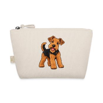 Airedale Terrier Kawaii Style – Süßer Terrier - Bio-Täschchen - Natur - Vorne