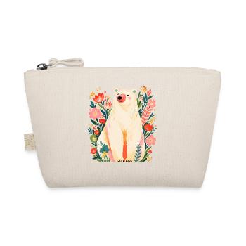 Eisbär Floral Bear Wild Nature Lover Kunst - Bio-Täschchen - Natur - Vorne