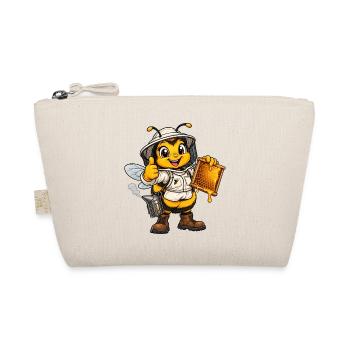 Hummel als Imker – Lustiges Bienenmotiv - Bio-Täschchen - Natur - Vorne