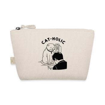 Katzenholische lustige Priesterkatze - Bio-Täschchen - Natur - Vorne