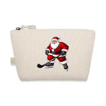Dicker Eishockey Weihnachtsmann - Bio-Täschchen - Natur - Vorne