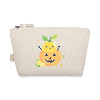 Zitrone im Halloween-Kürbis - Bio-Täschchen - Natur - Vorne