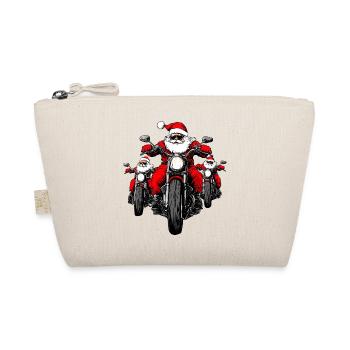Motorradfahrer Weihnachten / Santa Motorrad - Bio-Täschchen - Natur - Vorne