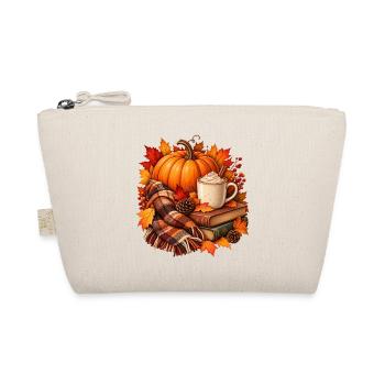 Herbstliche gemütliche Kürbis-Latte-Szene - Bio-Täschchen - Natur - Vorne