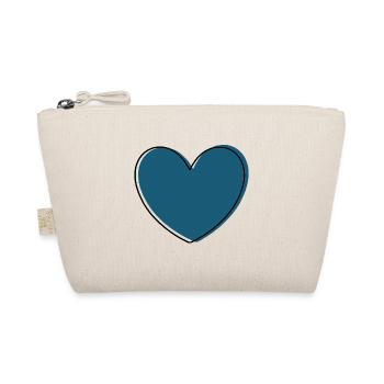 blaues Herz Geschenk - Bio-Täschchen - Natur - Vorne