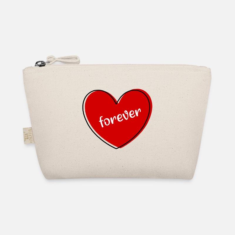 rotes Herz rot Geschenk Valentinstag - Bio-Täschchen - Natur