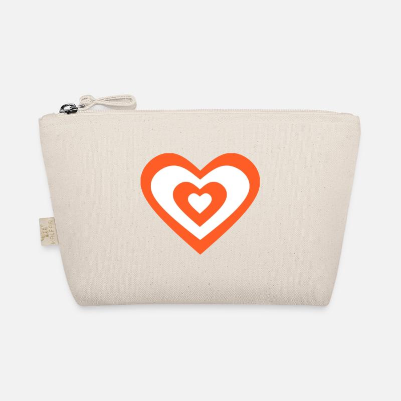 Orange Heart Hearts Cadeau Saint-Valentin Couples Trousse biologique
