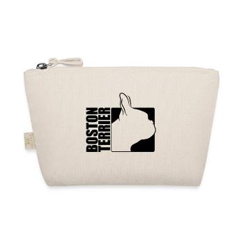 Boston Terrier Profile Dog Dogs Wilsigns - Organic Pouch - nature - Front