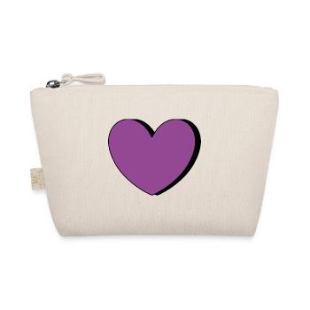 Coeur Violet Noir Saint Valentin - Trousse biologique - nature - Devant