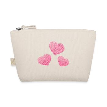 HERZ. HERZ. HEILIGER VALENTINSTAG. LIEBE. LIEBE. HERZ - Bio-Täschchen - Natur - Vorne