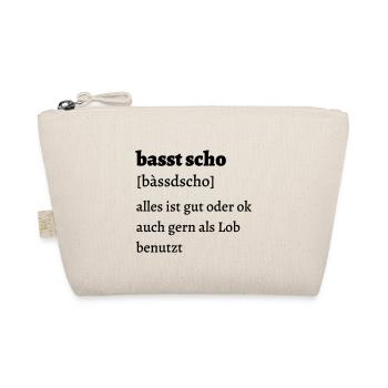 Basst scho - bayrischer Spruch - Bio-Täschchen - Natur - Vorne