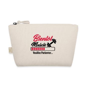 Bientôt musclé, Humour cadeau musculation - Trousse biologique - nature - Devant