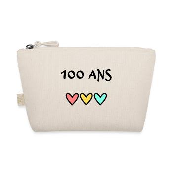 100. 100 JAHRE. 100-JÄHRIGES JUBILÄUM. 100. GEBURTSTAG - Bio-Täschchen - Natur - Vorne