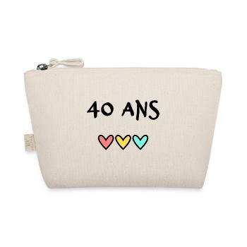 40. 40 ANS. 40e ANNIVERSAIRE. ANNIVERSAIRE 40 ANS. - Trousse biologique - nature - Devant