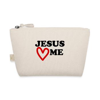 Jesus loves me heart loves me - Organic Pouch - nature - Front