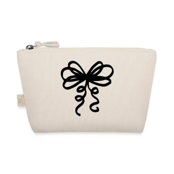 Ribbon gift ribbon / bow - loop present - Organic Pouch - nature - Front