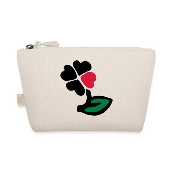Vierblättriges Kleeblatt bunt / four-leaf clover - Bio-Täschchen - Natur - Vorne
