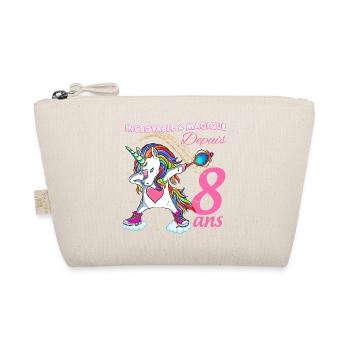Anniversaire 8 ans Licorne Petite Fille - Trousse biologique - nature - Devant