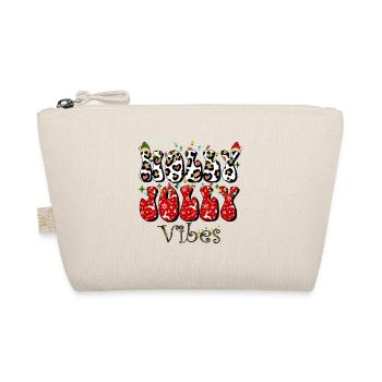 Holly Jolly Vibes, Weihnachtsstimmung, Weihnachtsfamilie - Bio-Täschchen - Natur - Vorne