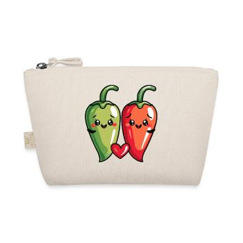 Piment Couple Amour Coeur Drôle - Trousse biologique - nature - Devant