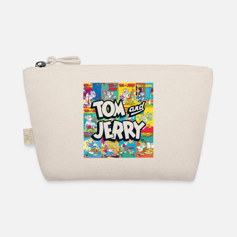 Tom Und Jerry Logo Mit Vintage-Cover Collage - Bio-Täschchen - Natur