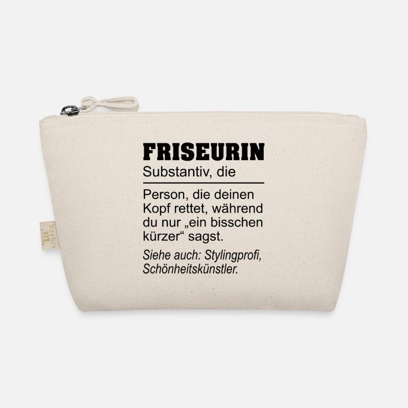 Friseurin Definition - Geschenk Haarstylistin - Bio-Täschchen - Natur