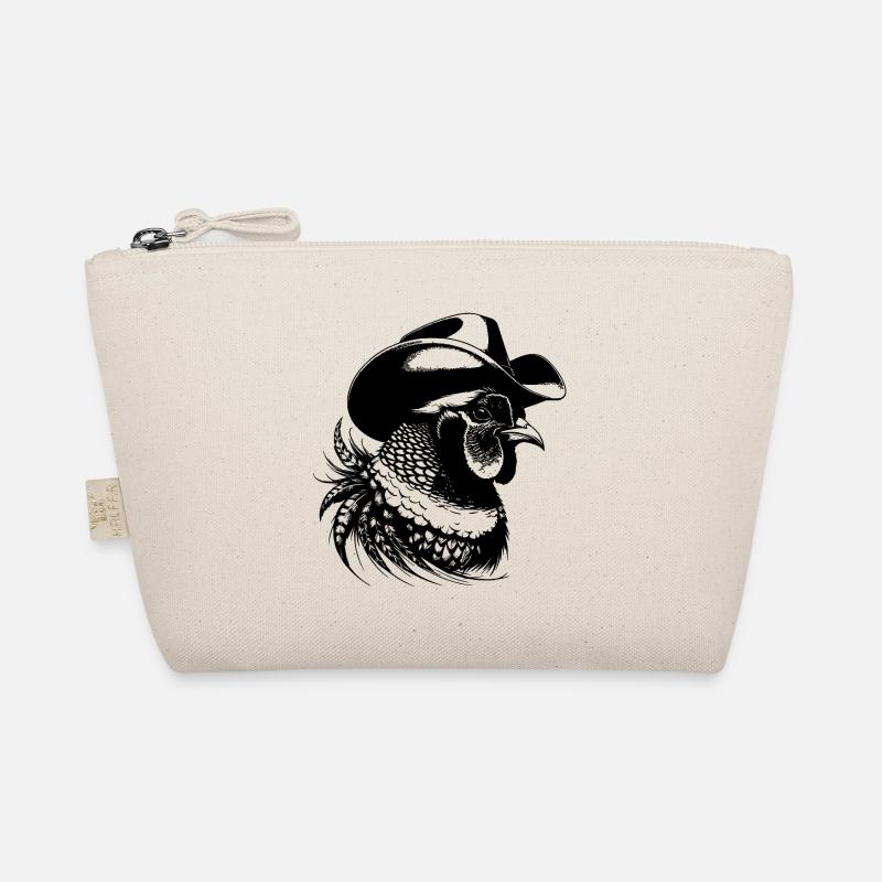 Fasan mit Cowboyhut Stetson - Bio-Täschchen - Natur