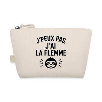 J’peux pas j’ai la flemme Humour citation - Trousse biologique - nature - Devant