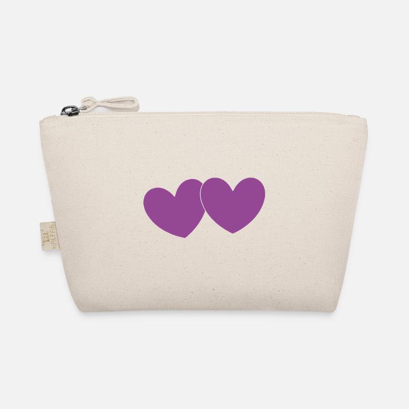 Valentine's Day Heart Violet Couples Organic Pouch