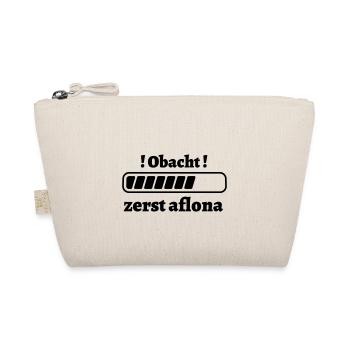 zerst aflona - bayerischer Spruch - Bio-Täschchen - Natur - Vorne