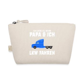 LKW fahren Papa Sohn Trucker Fernfahrer - Bio-Täschchen - Natur - Vorne