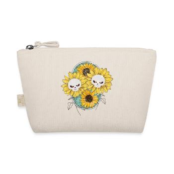 Totenkopf Blumen Halloween Dekoration Geschenk - Bio-Täschchen - Natur - Vorne