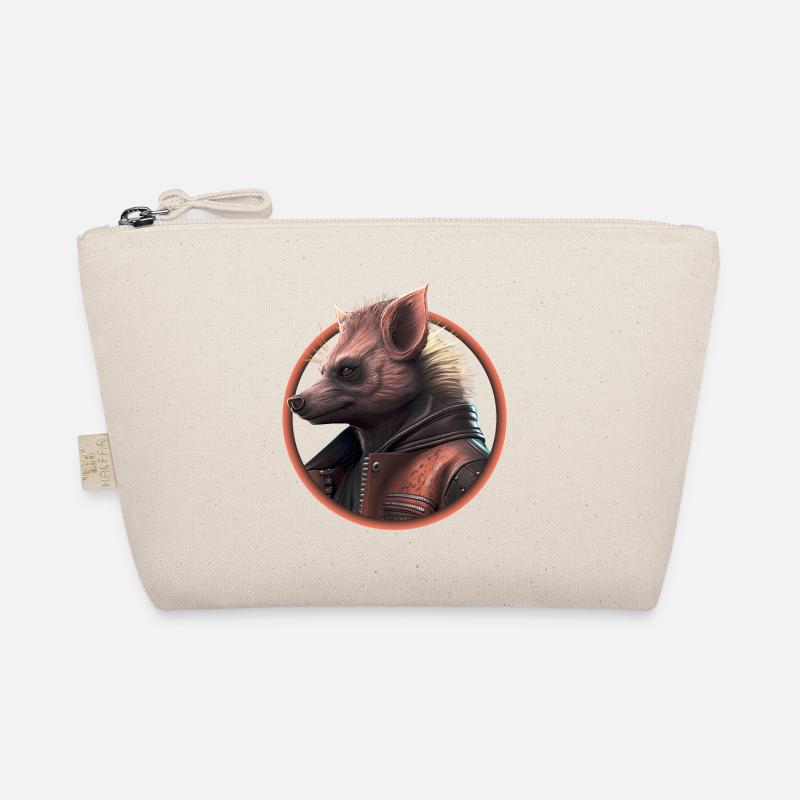 Punk hyena with leather jacket Organic Pouch