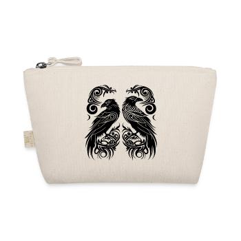 Odins Raben Hugin und Munin Tribal Tattoo Wikinger - Bio-Täschchen - Natur - Vorne