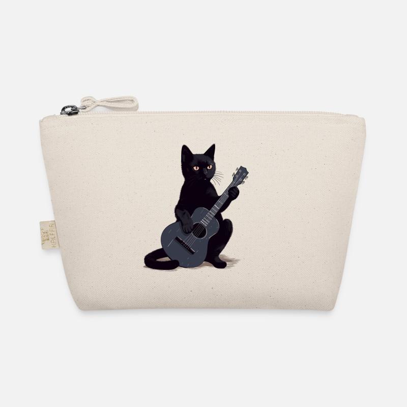 Musiker Schwarze Katze Gitarrist Bombay Katzen - Bio-Täschchen - Natur
