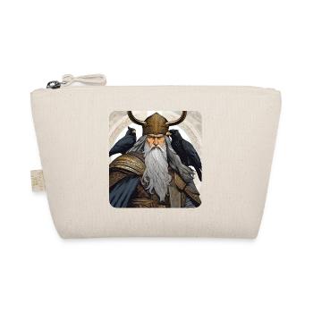 Stolzer Wikinger mit Raben und Hugin und Munin - Bio-Täschchen - Natur - Vorne