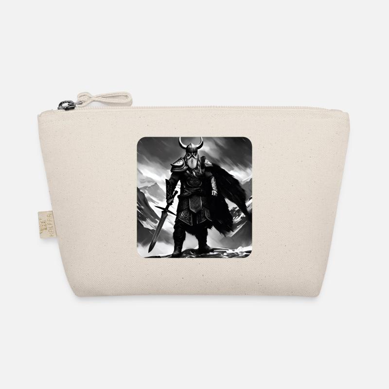 Stolzer Wikinger mit Hörner Helm Berserker Thor Bio-Täschchen