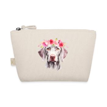 Chien de braque de Weimar avec Portrait de Couronne de fleurs - Trousse biologique - nature - Devant
