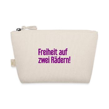 Freedom on Two Wheels - Cyclist Design - Organic Pouch - nature - Front