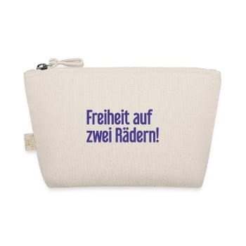 Freedom on Two Wheels - Cyclist Design - Organic Pouch - nature - Front