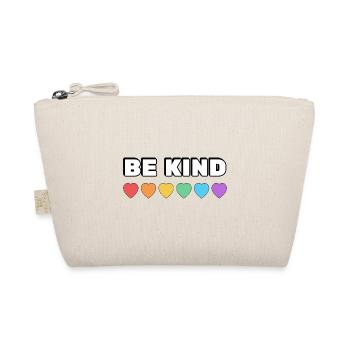 Be Kind Rainbow Hearts LGBT Pride - Organic Pouch - nature - Front