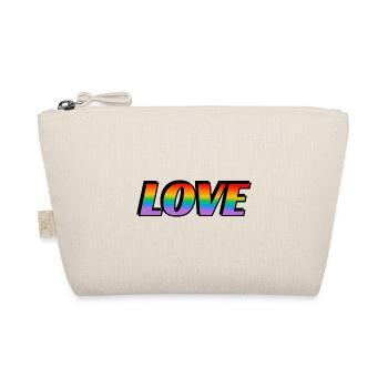 Rainbow text LOVE LGBT Pride Month - Organic Pouch - nature - Front
