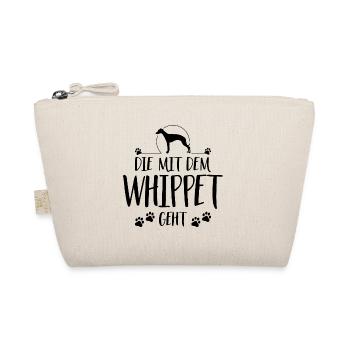 DIE MIT WHIPPET GEHT Hundespruch Hund Wilsigns - Bio-Täschchen - Natur - Vorne